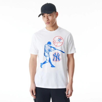 NEW ERA-MLB Player graphic table tee NEYYAN Bílá M